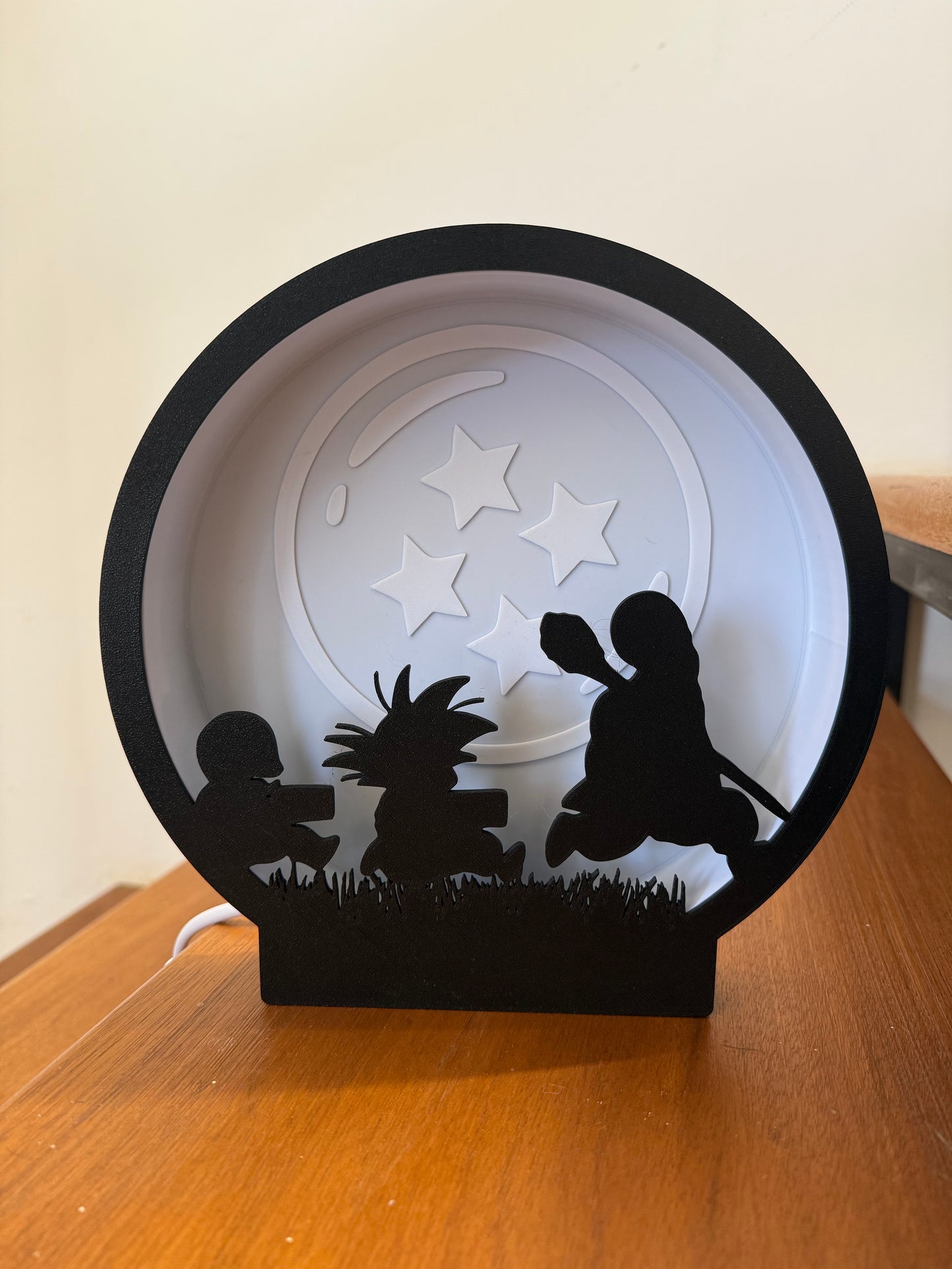 Luminária Caixa de Luz Dragon Ball Z – Krilin, Goku & Mestre Roshi