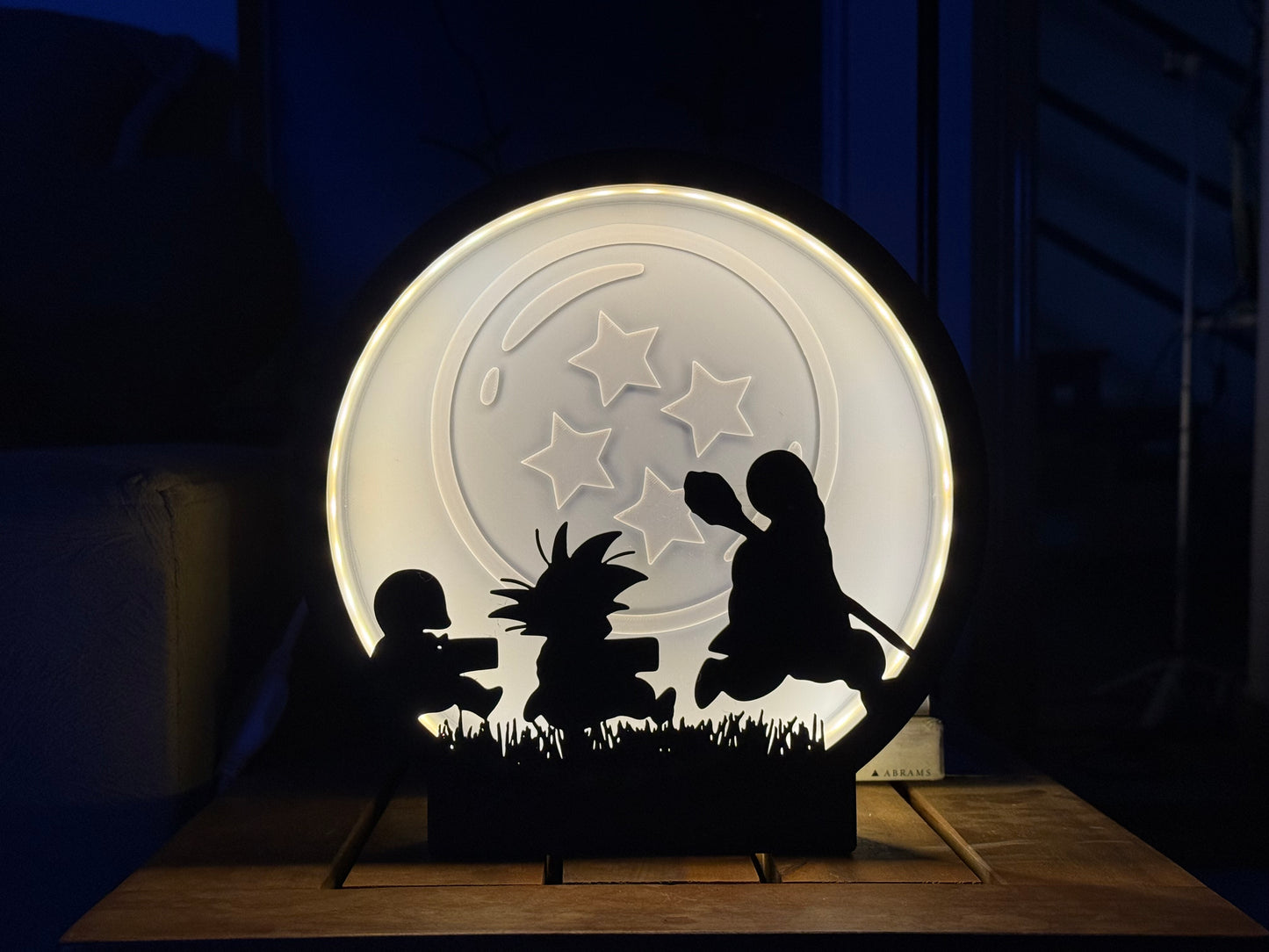 Luminária Caixa de Luz Dragon Ball Z – Krilin, Goku & Mestre Roshi