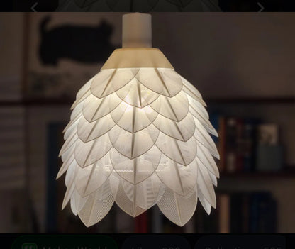 Luminária Pendente Folhas 3D – Elegância Natural e Luz Difusa